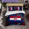 Croatia Football Pattern 3 Pieces Bedding Set Soft Microfiber Duvet Cover with Pillow Cases for Bedroom