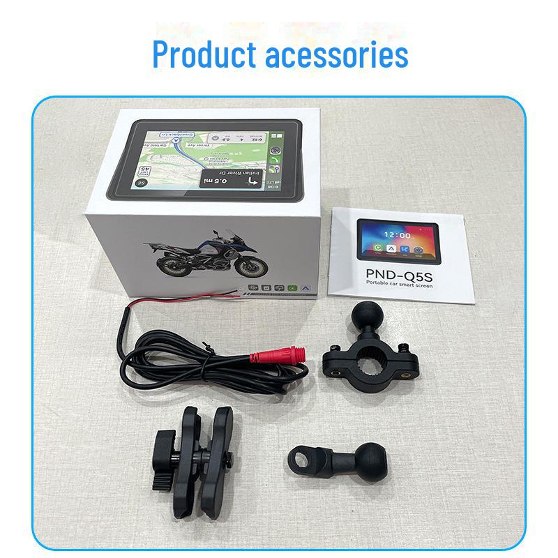 5" Motorcycle GPS Dual Bluetooth Carplay Waterproof Touchscreen Navigator