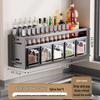 Punch-Free Wall-Mounted Kitchen Seasoning Rack with Jars and Condiment Set