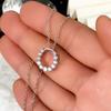 Huitan Delicate Circle Shape Pendant Bridal Wedding Necklace Silver Color Shiny CZ Elegant Timeless Style Women Necklace