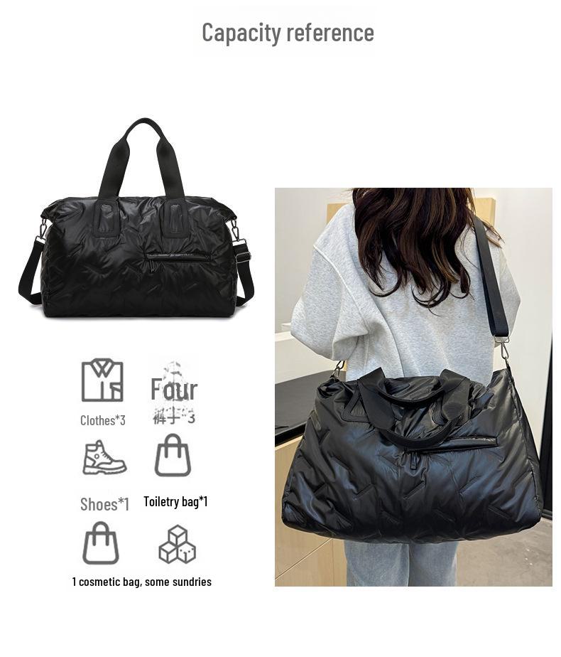 Dámská lehká velkokapacitní cestovní taška – na jedno rameno, do posilovny a bavlněná příruční taška