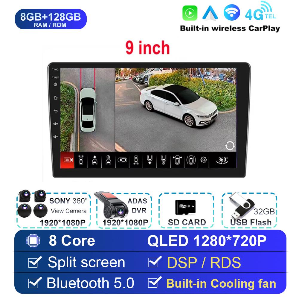 Android 14 For Univers Car Radio 2 Din Apple Carplay Automotive Multimedia Player GPS Android Auto IPS Screen RDS DSP Car Stereo