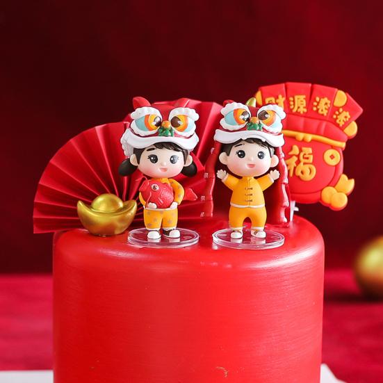 Lion Dance Doll Vivid Decorating Cute Crafts Hand Puppet Lion Dancing Toy for Kids