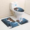 Christmas Bathroom Floor Mat Toilet Three-Piece Set