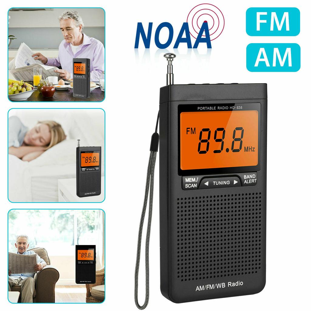 NOAA AM/FM/WB Radio Auto-Suche Notfall Tasche Tragbar Batteriebetrieben Radio