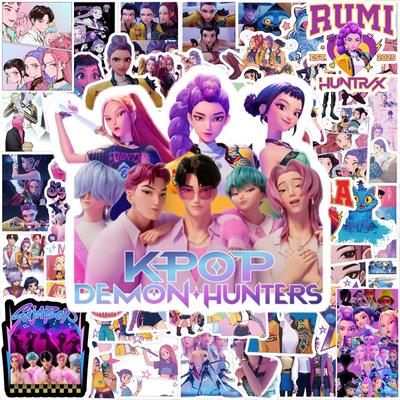 110pcs Anime KPop Demon Hunters DIY Stickers for Scrapbooking Phone Luggage Skateboard Waterproof Decals Gift Toy Art Supplies