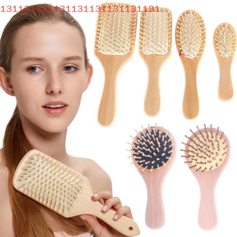 Anti-Static Scalp Massager for All Hair Types Detangling Cushion Design Airbag Wood Hair Comb Massage Brush