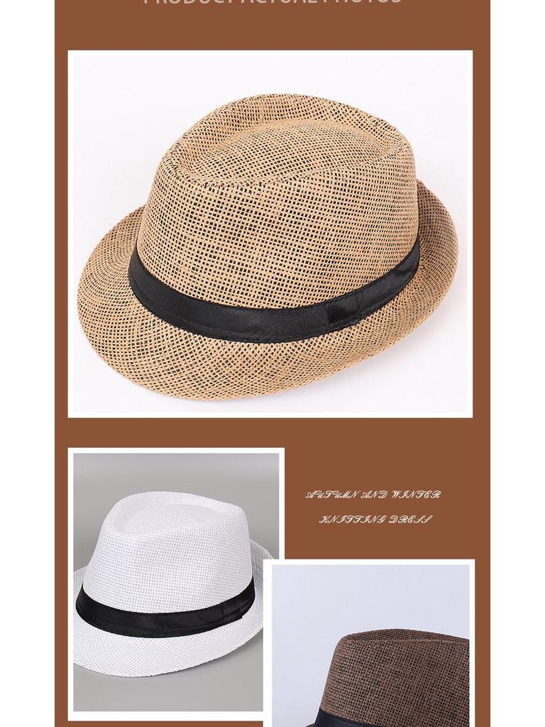 Unisex British Retro Fedora Short-Brim Round Crown Hat with Sun Protection