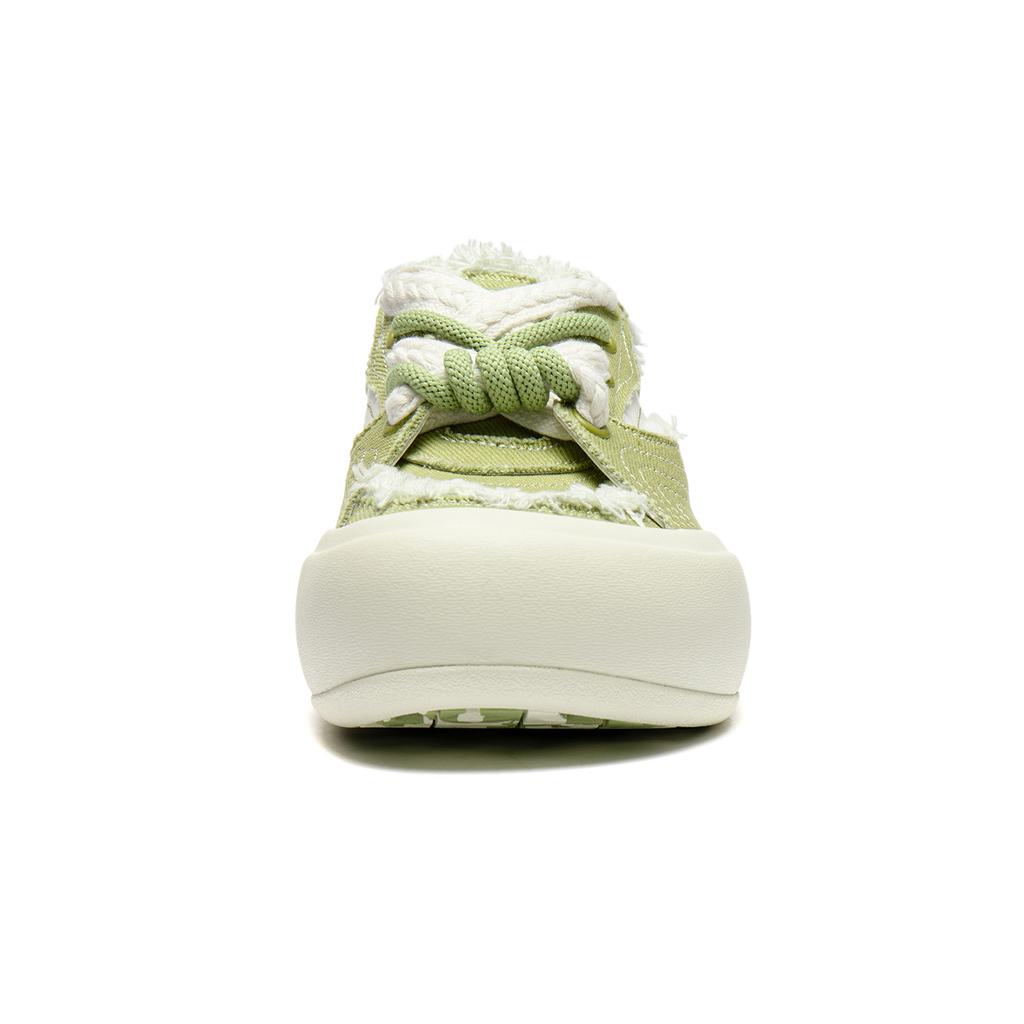 New LiNing Puff Mule Cushioning Wear-Resistant Low-Top Skateboard Shoes Women's Green White AZGU014-4