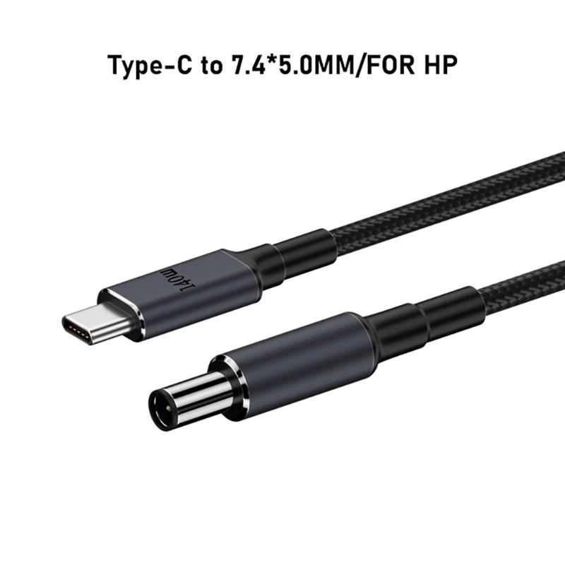 140W PD USB Type C Male to DC5.5x2.5mm/5.5x2.1mm/4.5x3.0mm/6.0x3.7mm/7.4x5.0mm Power Charging Cable for Laptop Notebook