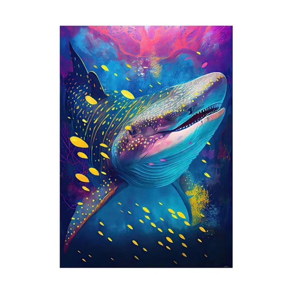 DIY Diamond Painting Colorful Ocean Wild Life Shark Seahorse Octopus Turtle Mosaic Embroidery Stitch Kit Wall Art