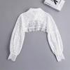 Versatile Lace Cardigan with Mock Collar - Women's Long Sleeve Shawl for Spring, Summer, and Autumn.