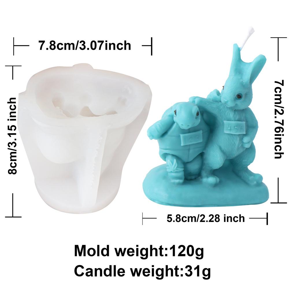 3D Mini Multi-style Rabbit Silicone Candle Mold DIY Easter Animal Cute Rabbit Aromatherapy Plaster Soap Resin Mould Home Gift