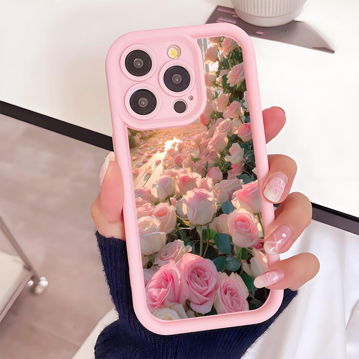 

Розовый градиентный чехол с желобками для цветов для iPhone 15/16/17 iPhone X/XS розовый