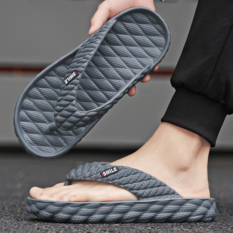 36-45 Velké jednobarevné módní žabky s měkkým dnem pro pánské pantofle, domácí, ležérní