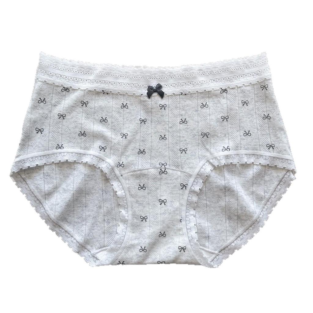 Frische florale Spitze Damen Baumwollslips - Verlängerter Schritt, Atmungsaktives probiotisches Jacquard.