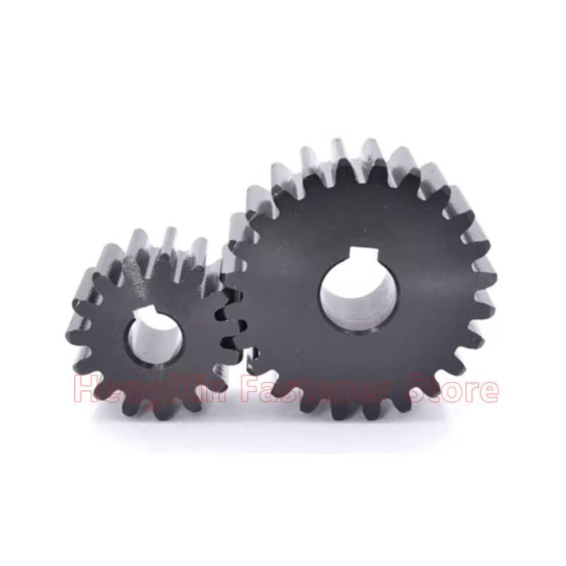 1PCS 45# Steel Spur Gear 2M 2 Module 12/13/14/15/16/17/18/19/20/21/22/23/24/25/26/27/28 Teeth Flat Cylindrical Gear Bore 10-30mm