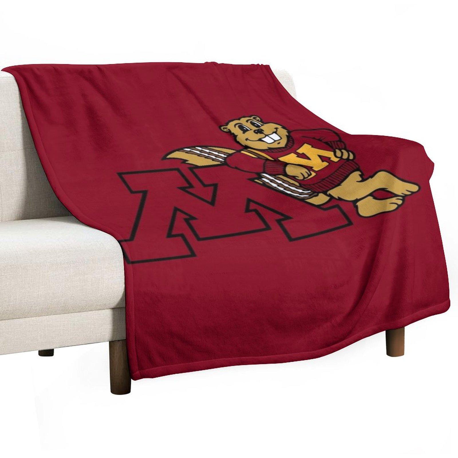 

Goldy Gopher Throw Blanket Soft Plush Plaid halloween Tourist Decoratives Blankets 30x40in