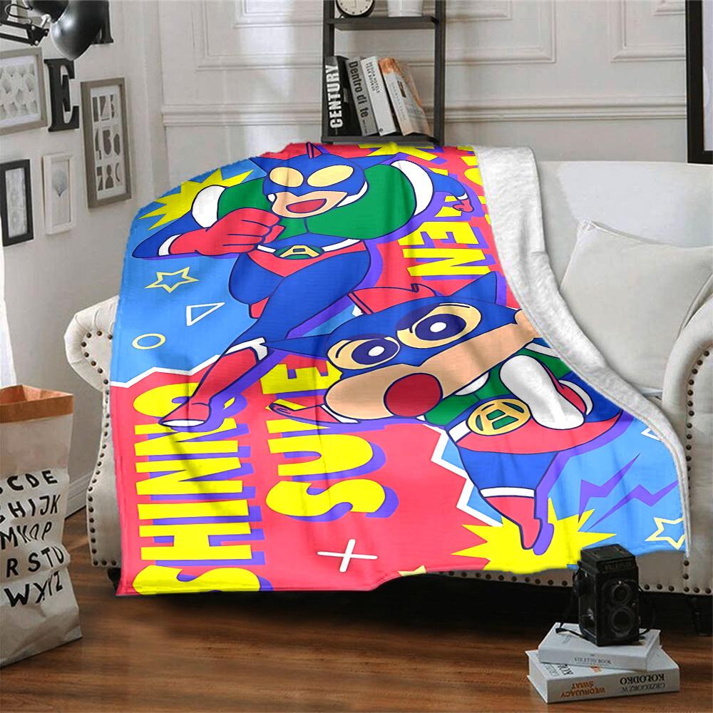1pc Crayon Shin chan Blanket Soft All Season Throw with Vibrant Design, Perfect for Home, Travel, and Gifts, Ideal for Naps and Camping