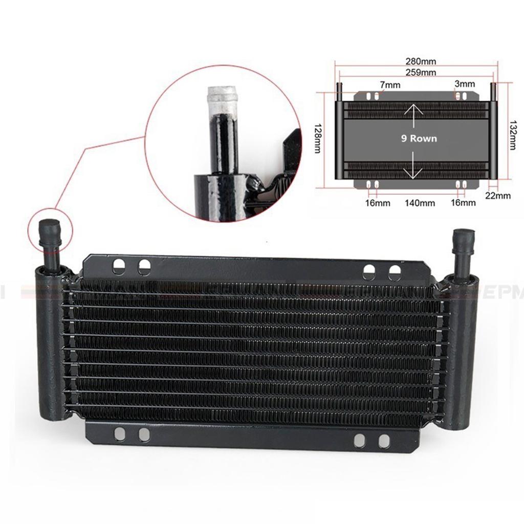 Heavy Duty Aluminum Oil Cooler Kit Universal Transmission Gearbox Cooler Set for Car Engine Overload and Racing