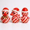 1/3Pcs Duck Ornament Handmade Texture Festive Christmas Decoration with Gift Bowknot Crutch Decor Xmas