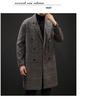 Herren mittellanger karierter Woll-Trenchcoat - Trendige lässige Jacke im Hongkong-Stil für Herbst und Winter