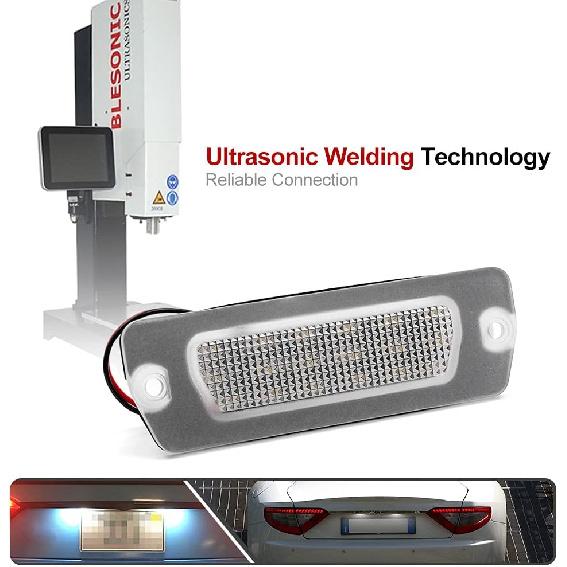 2Pcs LED License Plate Lights Number Lamp for Maserati Coupe 4200 4200 GT GranTurismo GranCabrio Powered by High Power SMD Xenon White LED Error Free