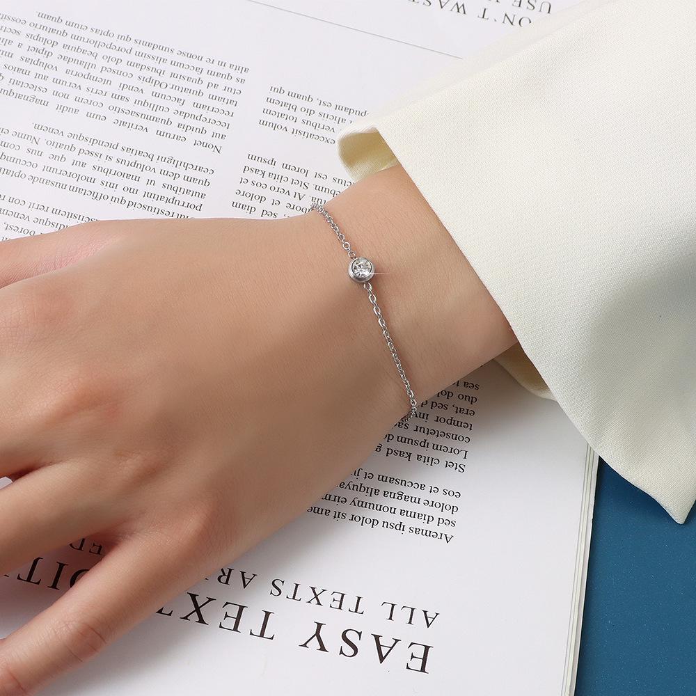 18K Gold Titanium Diamond Bracelet - European & American Style