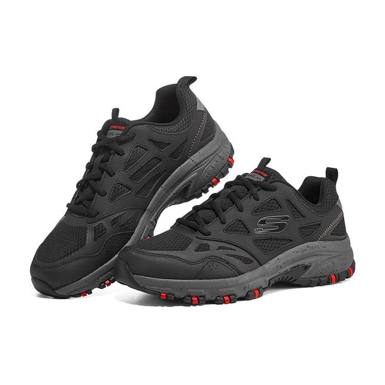 Skechers Scarpe da Corsa Basse in Tessuto Casual Hillcrest Uomo sneakers Nero Grigio 237265-BKCC
