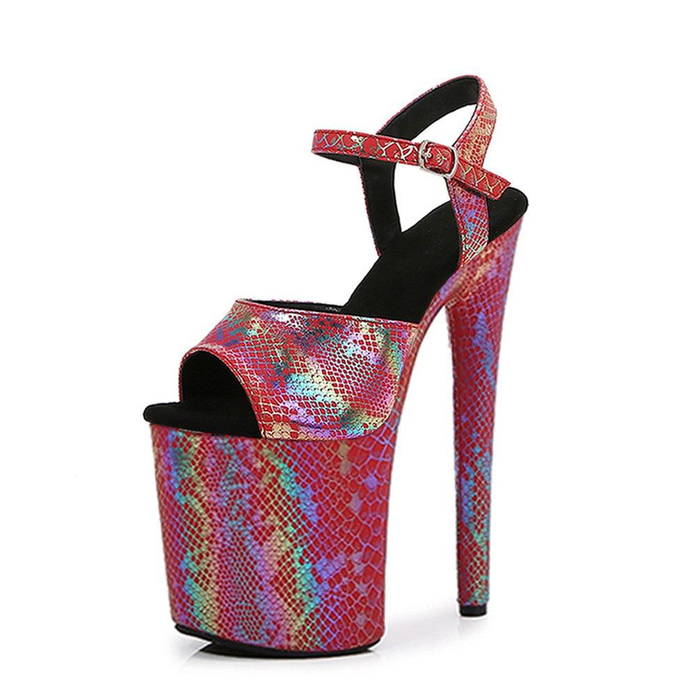 20Cm Symphony Snake Sandals Hate the sky high large size super high heel sexy shoes pink nightclub catwalk dancing shoes