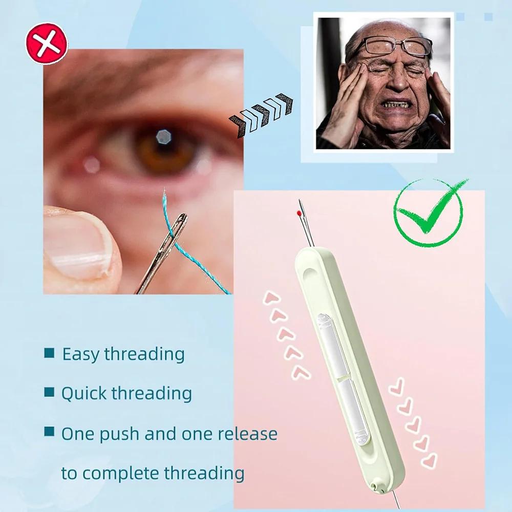 2in1 Infilago per Ago da Cucito a Mano e Scucitore Strumento Facile per Infilare e Rimuovere Punti per Anziani Accessorio da Cucito Durevole