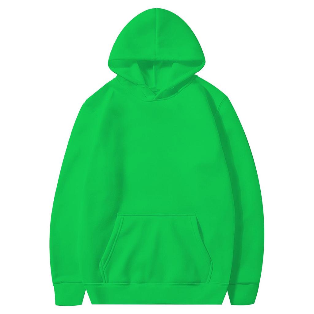 Unisex Fleece-Lined Thick Hooded Jacket - Solid Color, Trendy Autumn/Winter Style, Custom Logo Printing