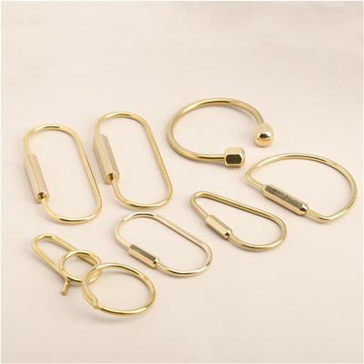Brass Keychain Screw Lock Camping Survival Carabiner Key Ring Accessories