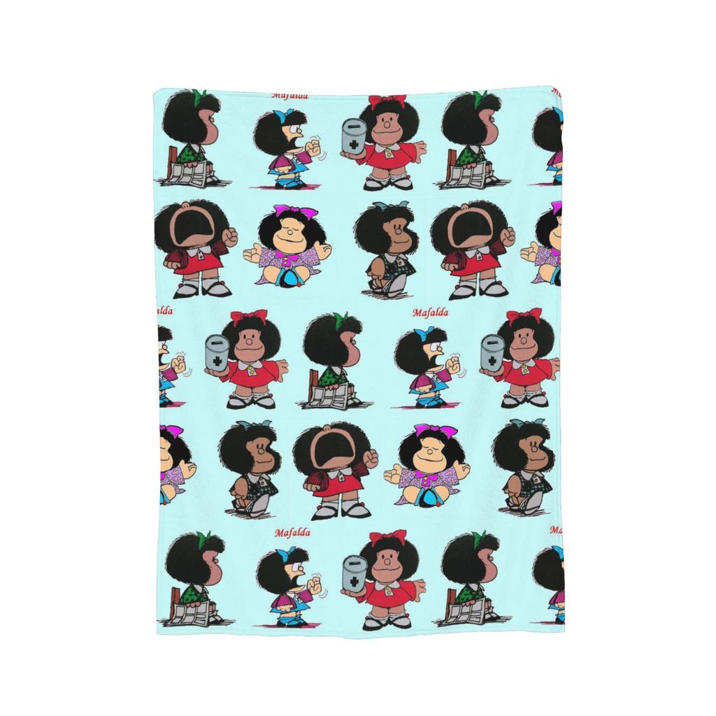 Mafaldas  Collage Flannel Blanket Cute Kawaii Fashion Throw Blanket for Bed Sofa Couch 150*125cm Bedspreads,