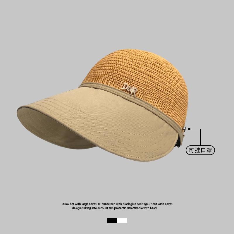 

Summer sun hat children sun protection big brim straw hat UV protection sun hat women s fashion duck tongue bucket hat Adjustable хакі
