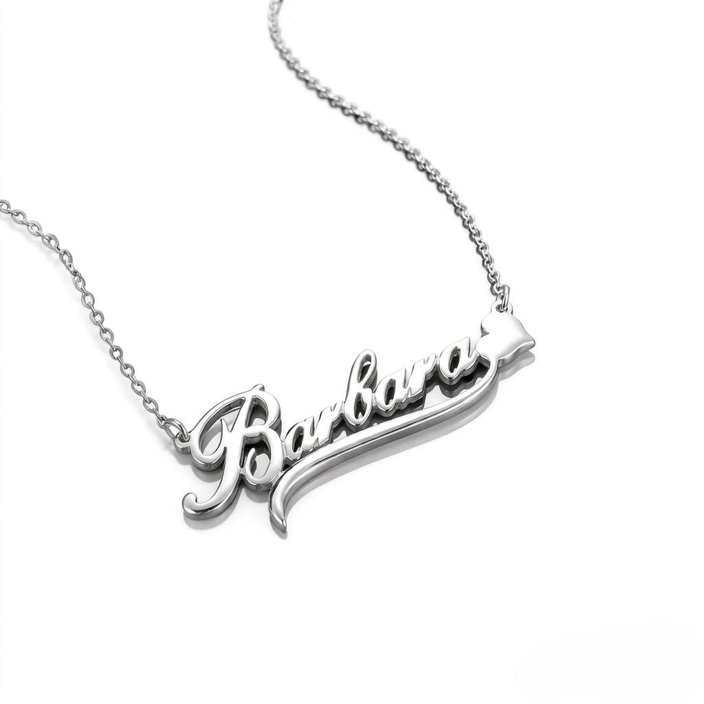 18K Gold Stainless Steel Personalized Name Pendant Necklace - European & American Titanium Steel Jewelry.