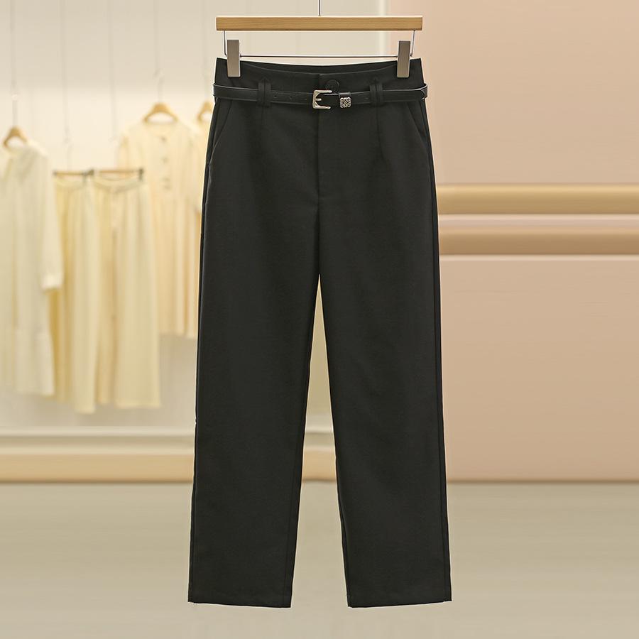 

Bessini Belted Straight-Leg Slimming Casual Pants - Autumn Style XL чорний