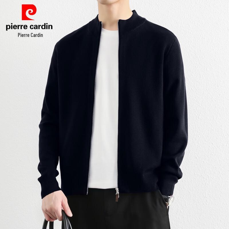 Pierre Cardin Men's Thickened Half-High Collar Knit Cardigan