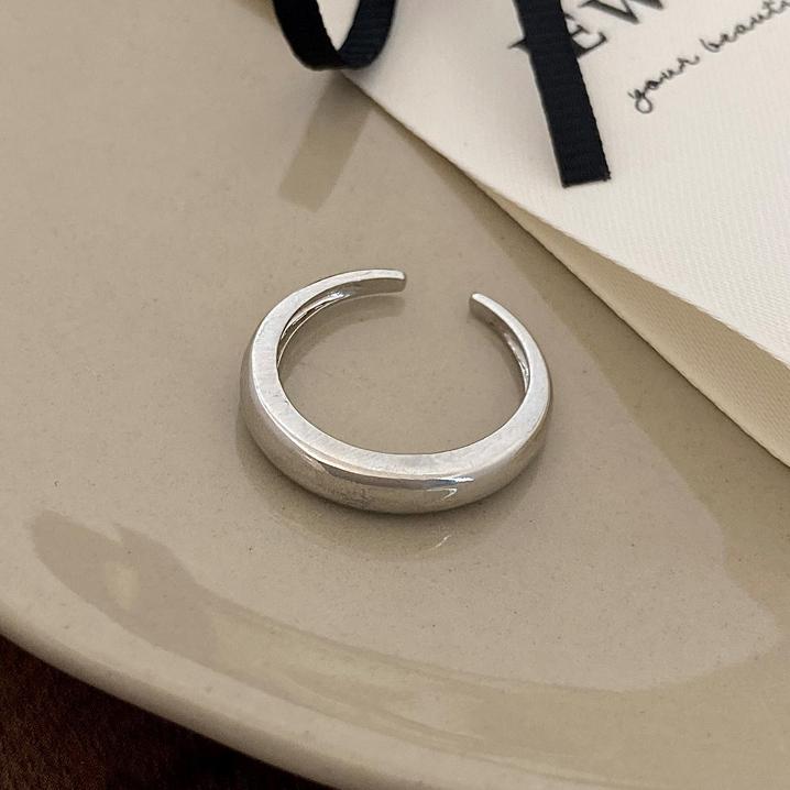 

PONYKISS Sterling Silver 18K Gold Round Opening Rings for Women Exaggerated Trendy Fine Geometric Accessories