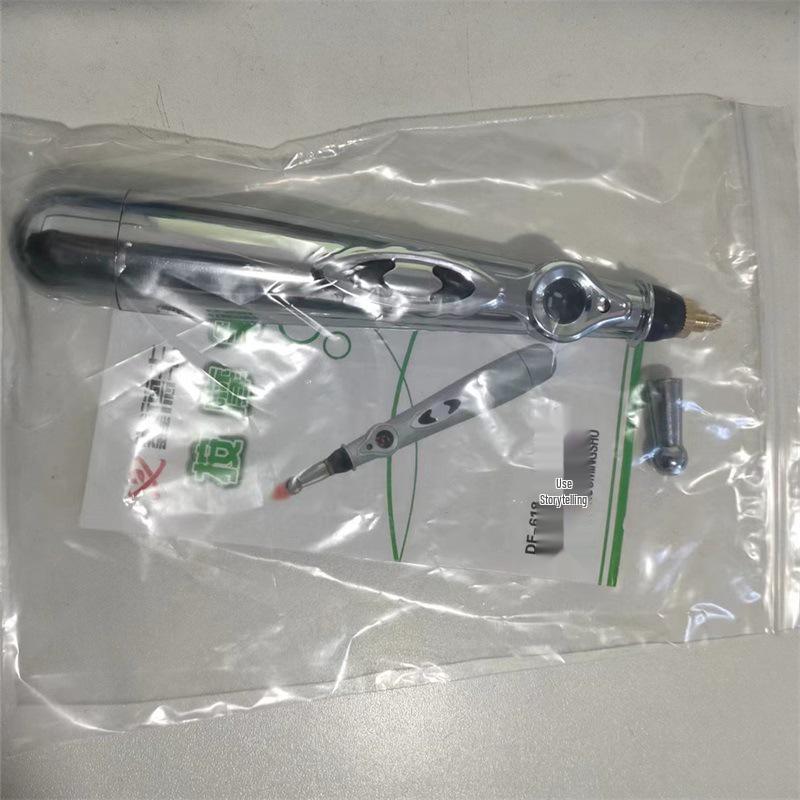 

Портативный электронный массажер меридианов для акупунктуры с локатором импульсов ЭМС 2-head single pen серебряный