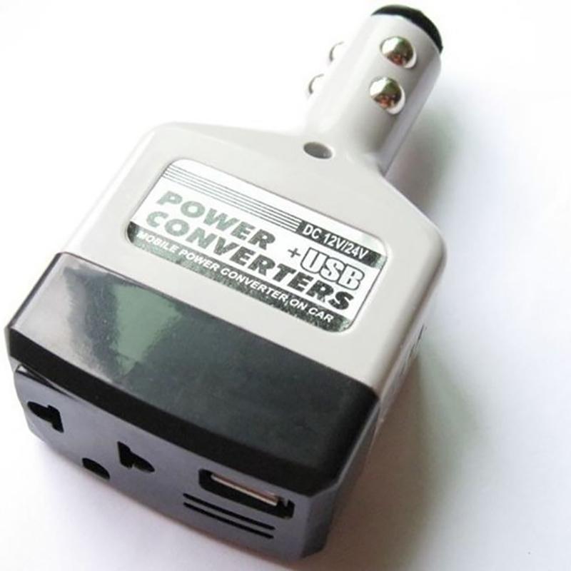 12V/ 24V DC auf 220V Autostromspannung USB-Adapter Wechselrichter für LKW-Fahrzeuge ABS-Flammschutzkunststoff Autozubehör