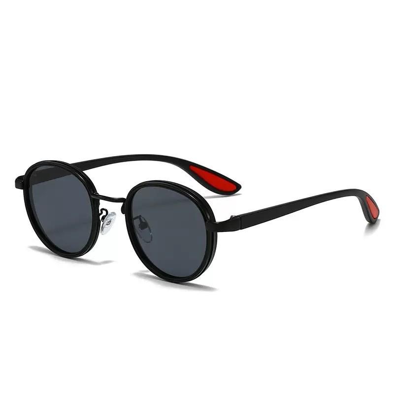 Modern Round Metal Frame Sunglasses for Men - Fashionable Sun Protection for Driving & Fishing