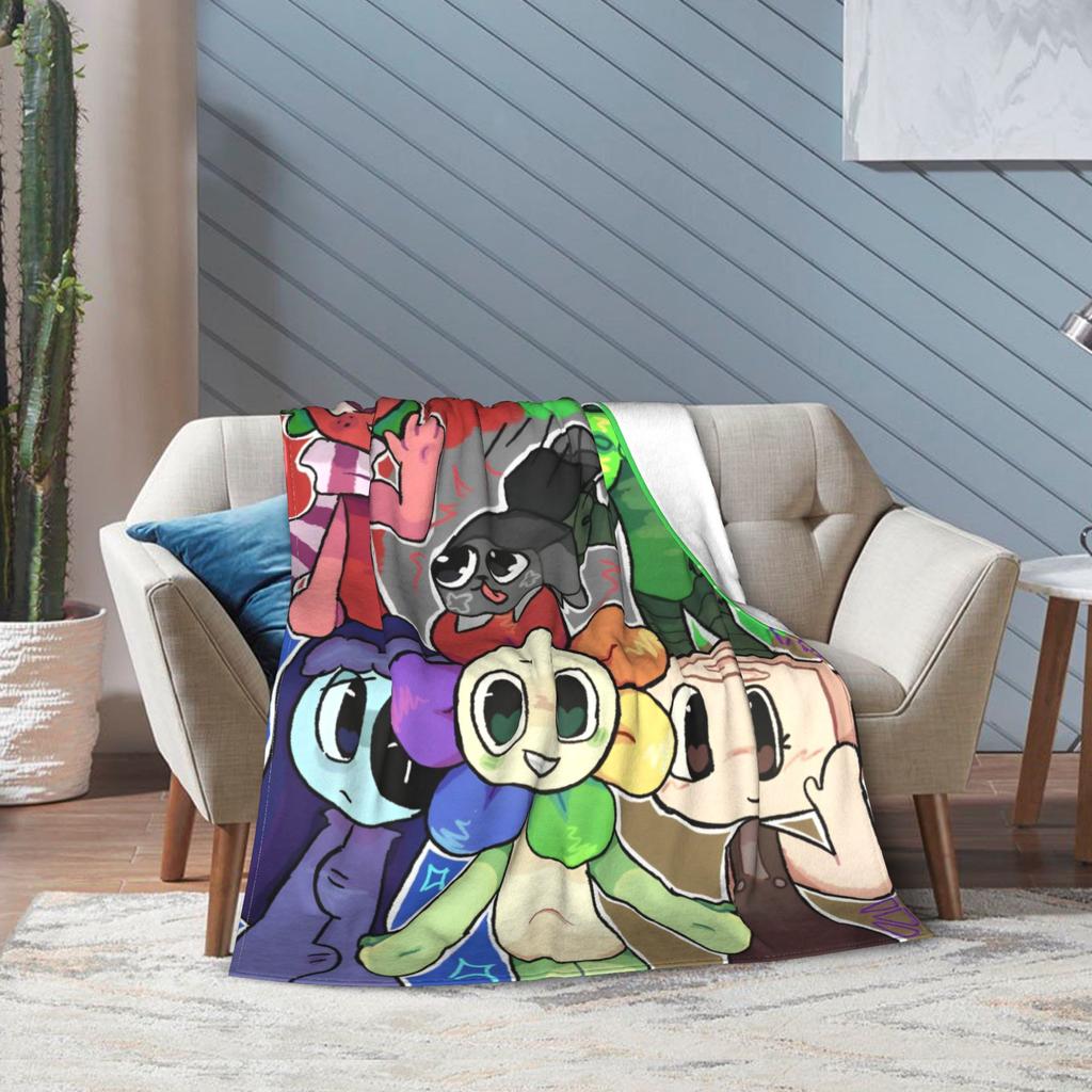 Tecknad Dandy Astros Dandys Värld Spelfilt Multi-storlek Mjuk Luddig Plysch Pläd för Soffa Soffa och Säng