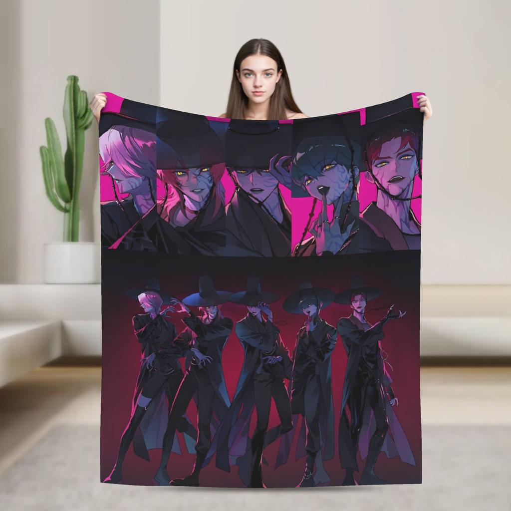 Super Soft Blanket Decorative K-Pop Demon Hunters Hot Anime  Throw Blanket  Flannel Bedspread For Couch Bed Sofa Bed Cover