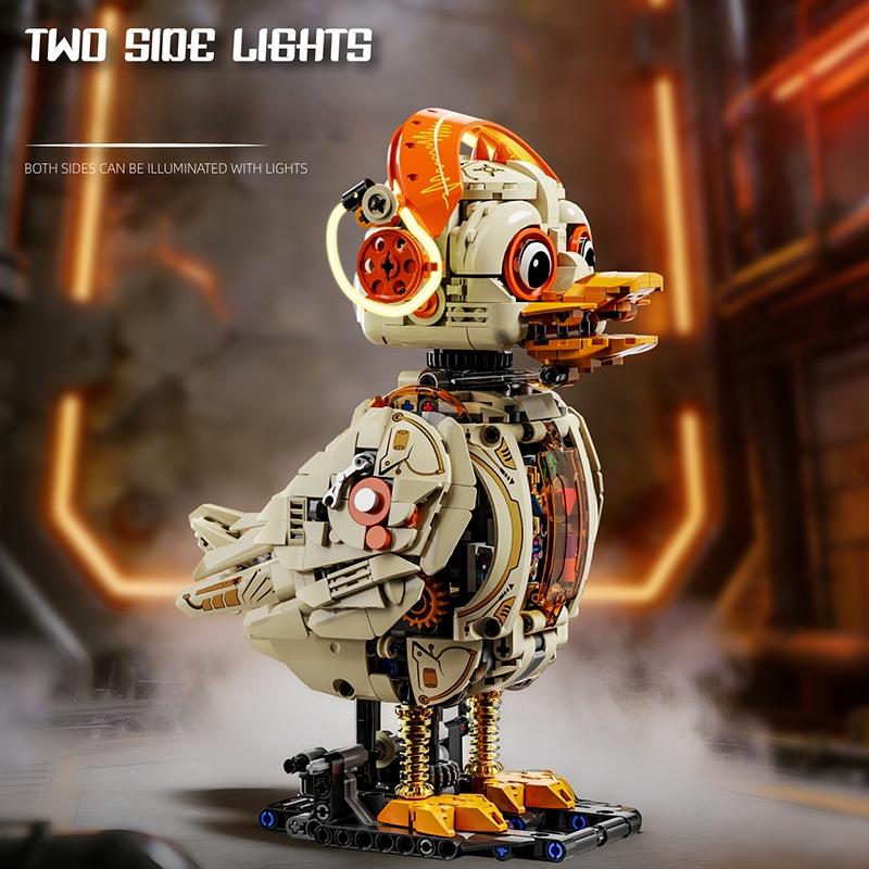 New Creative Mechanical Duck Building Blocks With Light Motorized Animal Linkage Interactive Model For Kids Gifts 1168Pcs
