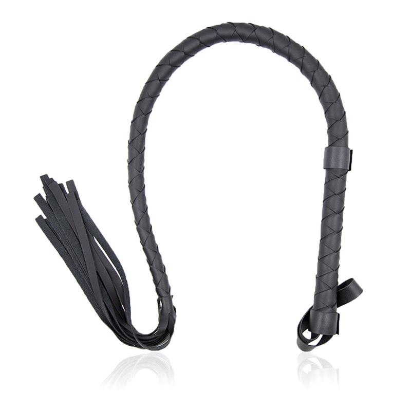 High Quality Pu Leather Pimp Whip Racing Riding Crop Party Flogger Hand Cuffs Queen Black Horse Riding Whip