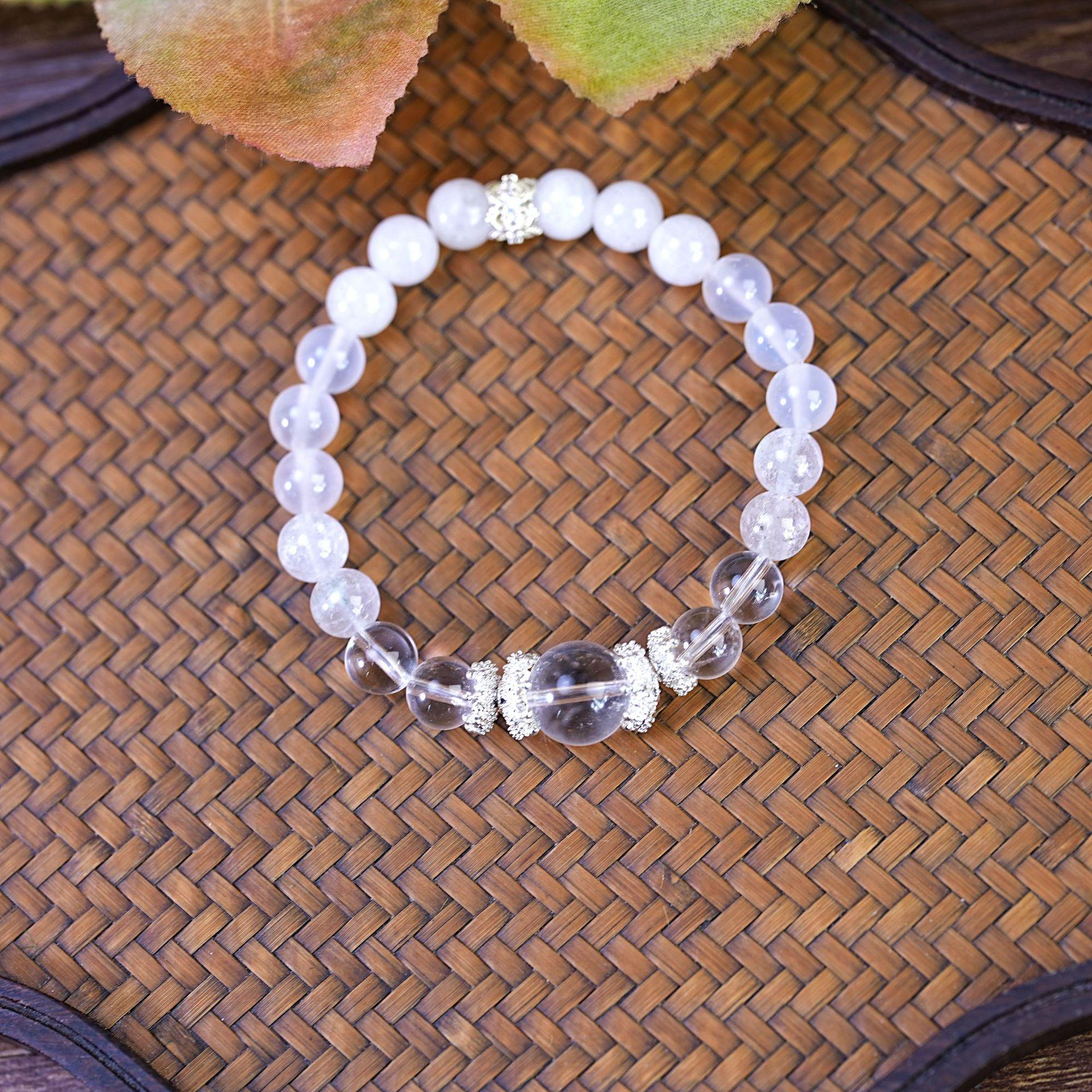 

Современный браслет из белого кристалла с бисером для женщин - Роскошный модный аксессуар высокого класса