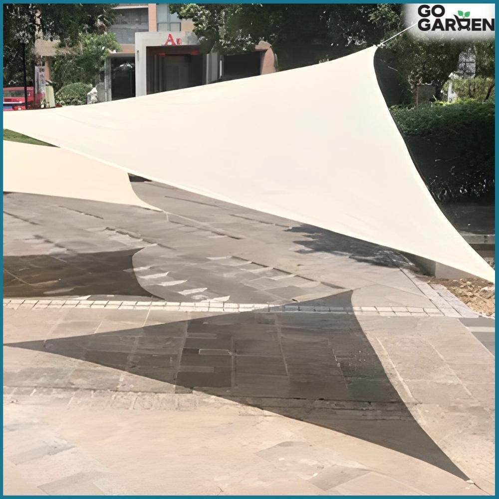 Shade sail sunshade white canopy awning garden 5x5x7m