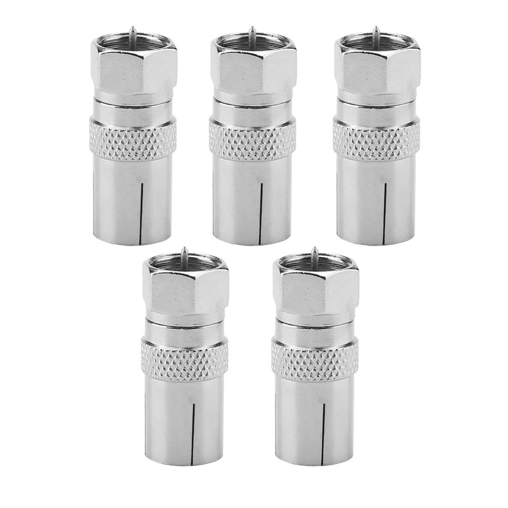 5 peças F Tipo Macho Plugue Conector Soquete para RF Coaxial TV Antena Adaptador Conector