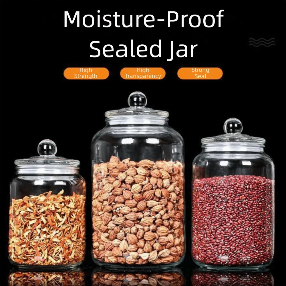 Large Size Glass Storage Jars Reusable Sealed Design Wide Mouth Containers Kitchen Storage Home Decor Food Grade Jar